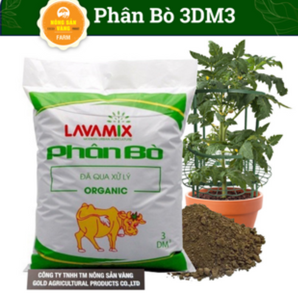 Phân Bò Hữu Cơ Tiện Lợi Không Mùi Hôi 3dm3 - Nông Sản Vàng