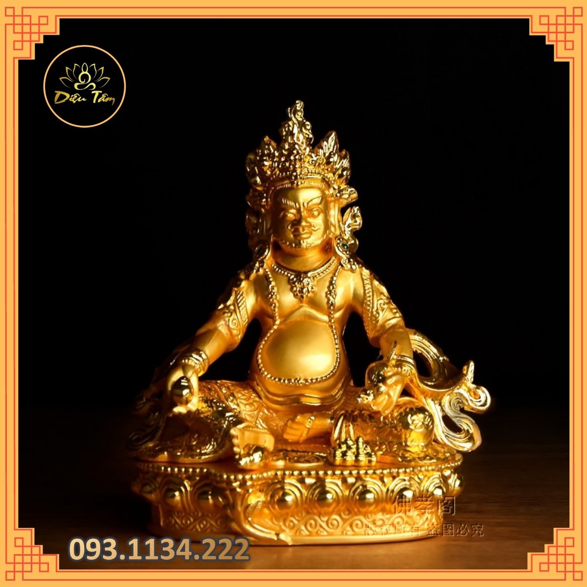 Tượng phật Hoàng Thần Tài DZAMBALA tượng mật tông đồ thờ cúng