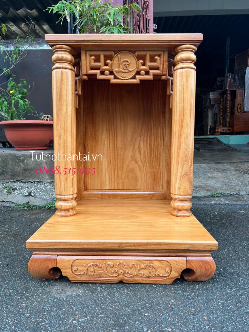 Bàn thờ thần tài cột tròn trơn 60 x 60 x 88cm