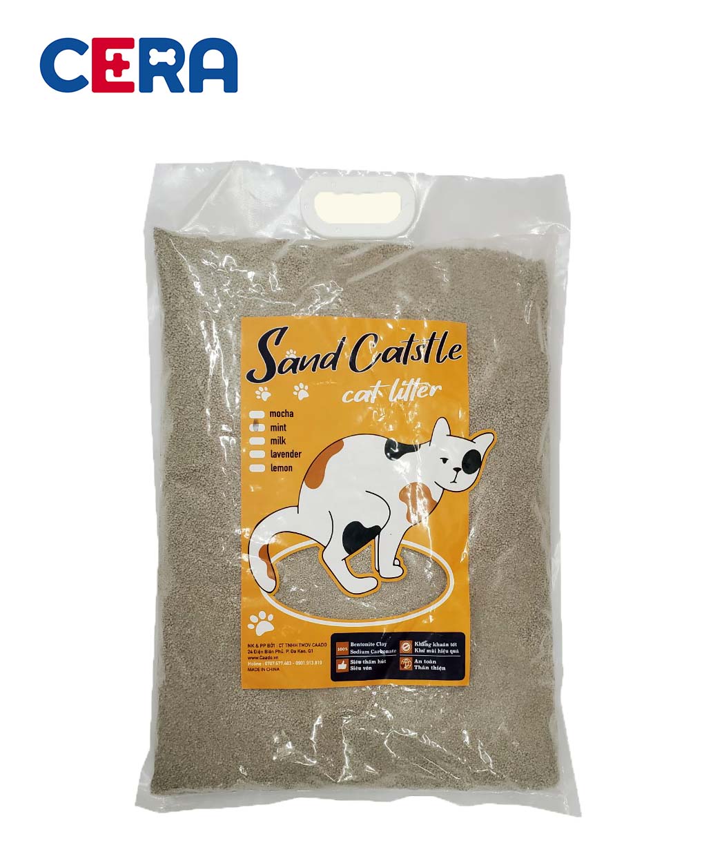 Cát vệ sinh cho mèo siêu vón, khử mùi tốt cao cấp - sand catstle 10l