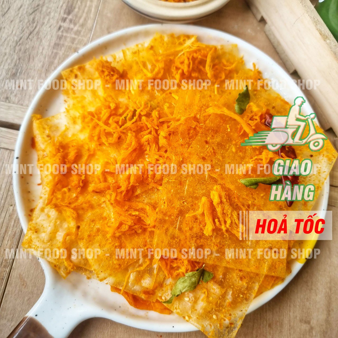 Bánh tráng phô mai mix khô gà
