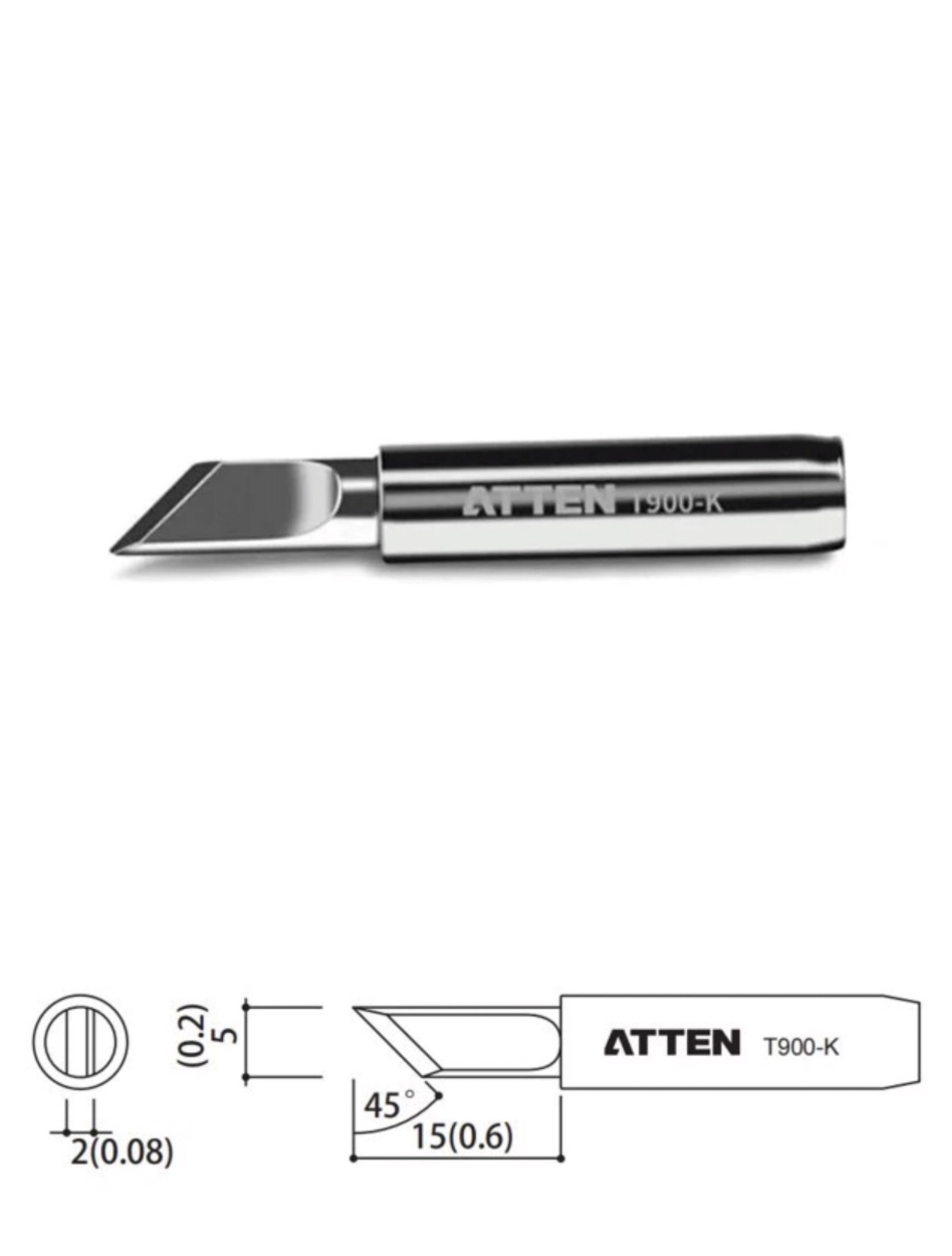 Đầu mỏ hàn atten t900 dùng cho quick 936a, quick 936, st-60 / st-80, pro'skit ss-206b / ss-207b / ss-989b