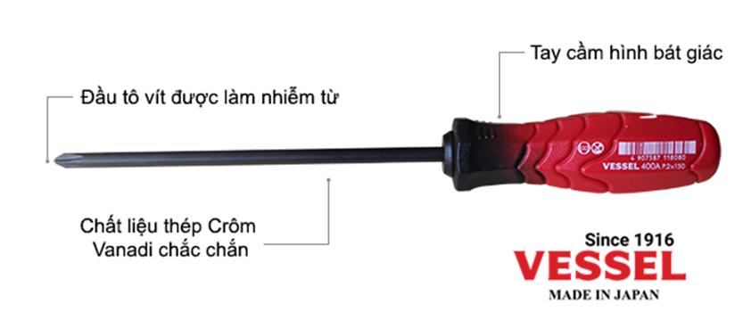 Tô vít Vessel Nhật Bản No.400A +2x100 Tăng hiệu quả công việc