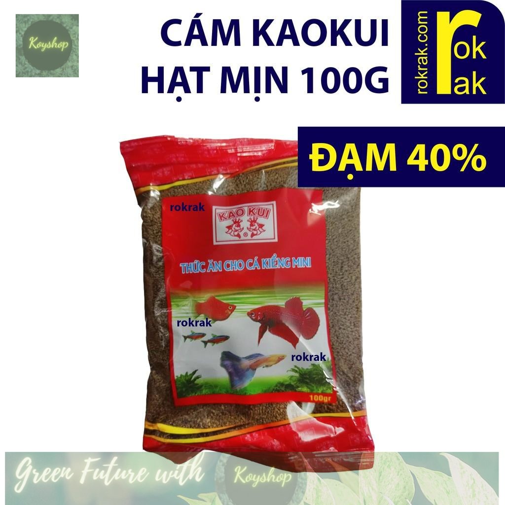 Cám cá kaokui hạt mịn 100g đạm 40% thức ăn cho cá cảnh