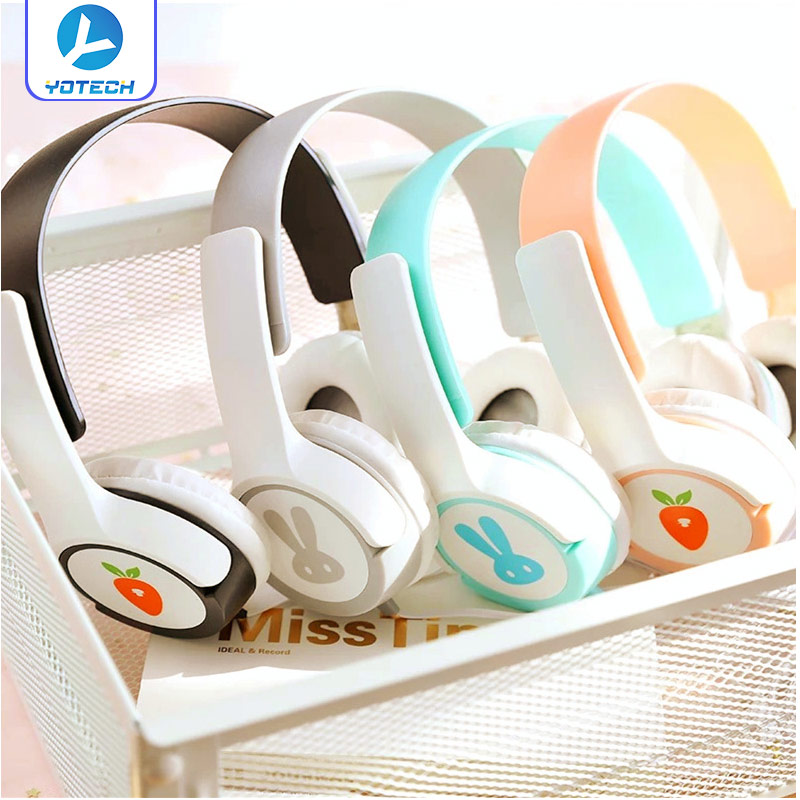 Tai nghe kiểu dáng Hàn Quốc 100%, tai nghe chụp tai thích hợp điện thoại iPhone Xiaomi Huawei Samsung Vivo OPPO... và máy tính, tai nghe thời trang nút điều khiển nhạc, chất âm tốt, hoạt hình sáng tạo dễ thương, tai nghe gaming jack 3.5