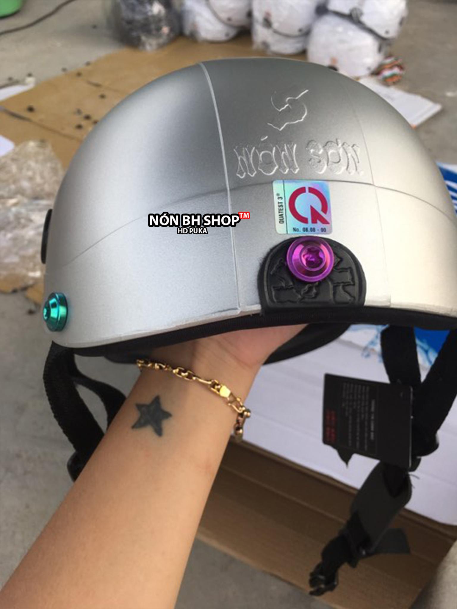 siêu phẩm nón sơn gắn 8 ốc titan gr5 ( sl 1 nón 8 ốc titan gr5 )