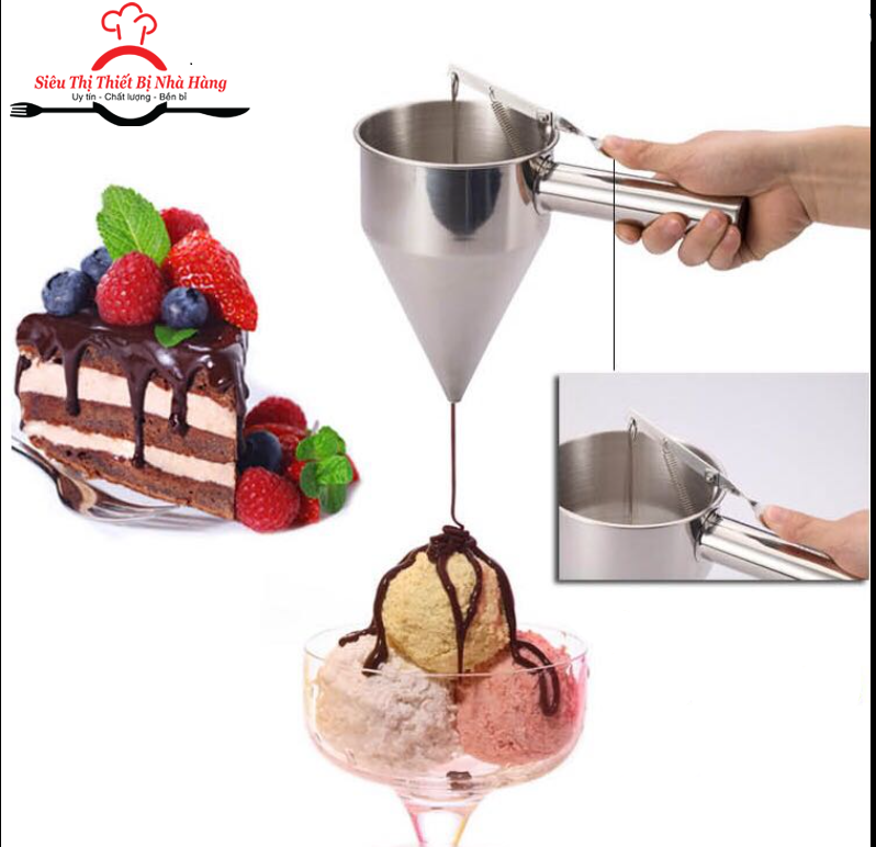 Phễu rót bột làm bánh inox cao cấp