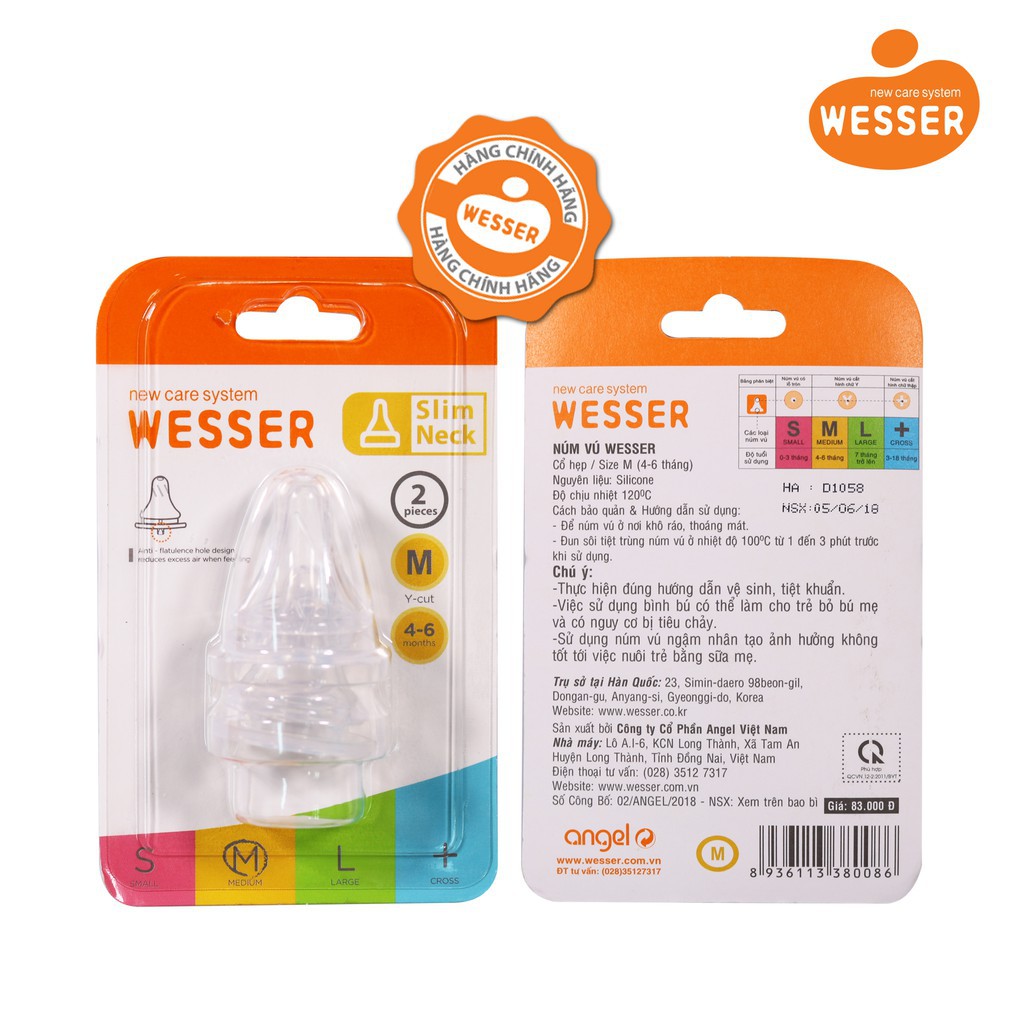 Núm vú Wesser Cổ hẹp size M