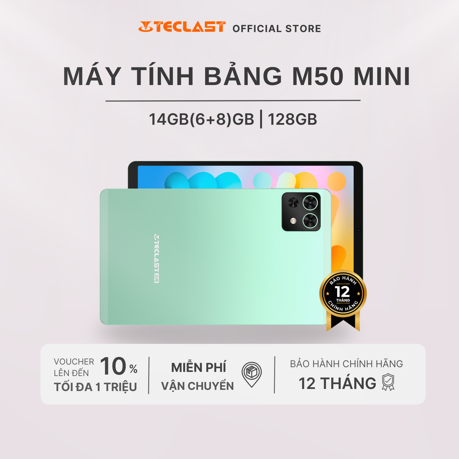 Máy Tính Bảng Teclast M50 Mini Tablet 14GB(6+8)/128GB | Màn hình 8.68inch | 2 SIM | Chính hãng