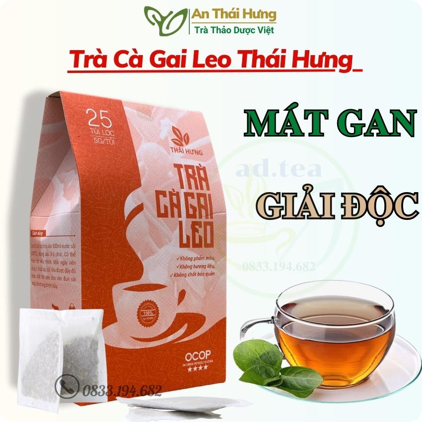 Trà túi lọc Cà Gai Leo Thái Hưng giải độc gan mát gan, trà thảo dược xóa tan mụn nhọt mẩn ngứa hỗ trợ viêm gan B, viêm gan C