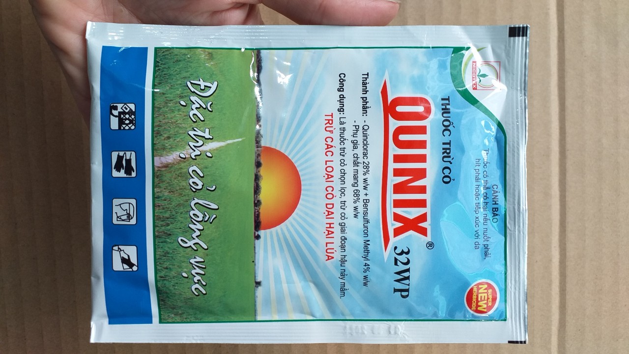 Thuốc trừ cỏ Quinix 32WP - chuyên trừ cỏ lúa - đặc trị cỏ lồng vực, gói 18gr