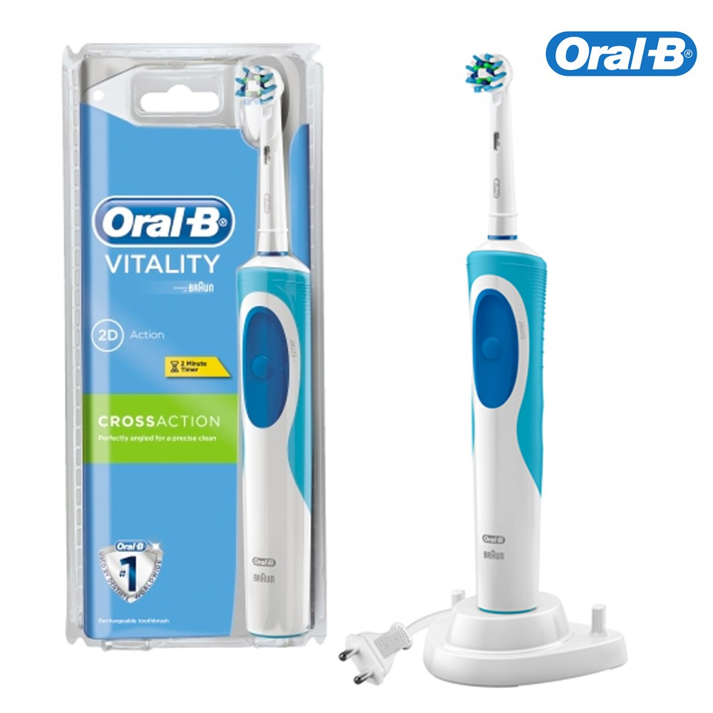 Bàn chải đánh răng điện Oral-B Vitality Plus 2 Đầu CrossAction -  Nhập khẩu Úc