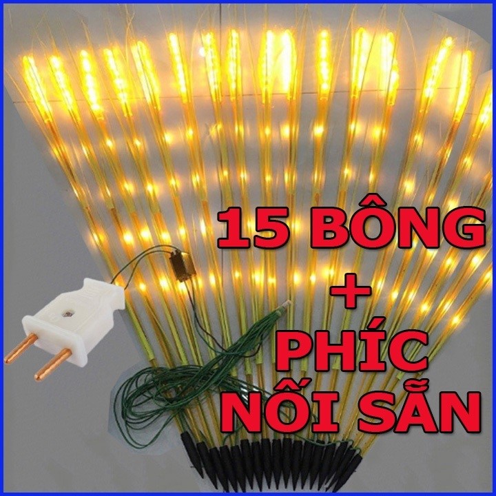 Đèn led bông lúa vàng, bông lúa thần tài thu hút tài lộc ban thờ thần tài, đèn led đecor, combo 10-20 bông lúa