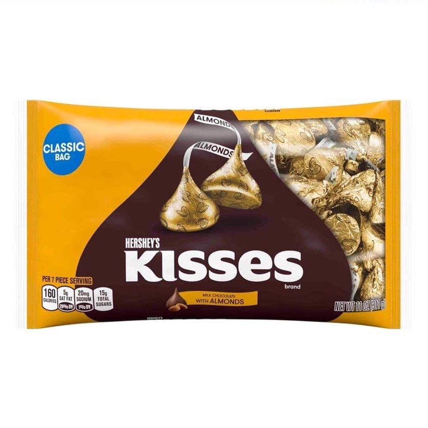 Hershey s Kisses Socola sữa cổ điển với hạnh nhân 300g - Mỹ
