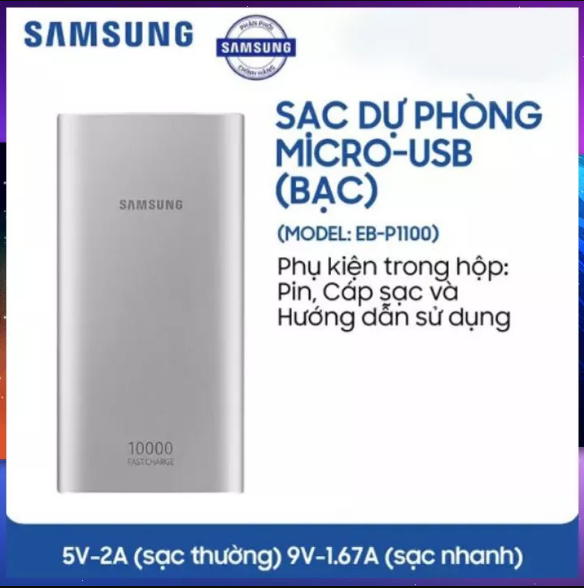 Pin sạc dự phòng samsung power bank fast charge 10000mah type c - hỗ trợ sạc nhanh. bh lỗi 1 đổi 1 trong 7 ngày.