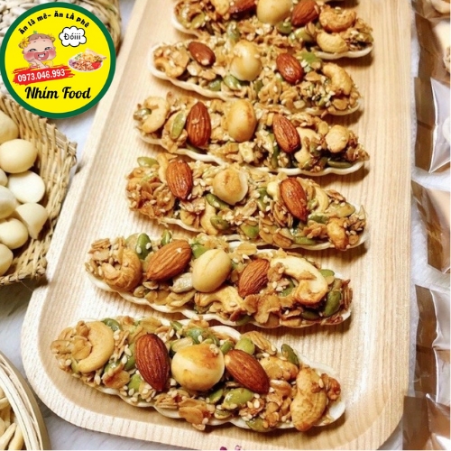 Bánh thuyền mix hạt dinh dưỡng - Granola thuyền - rong biển kẹp hạt- 500GR, 1 ký