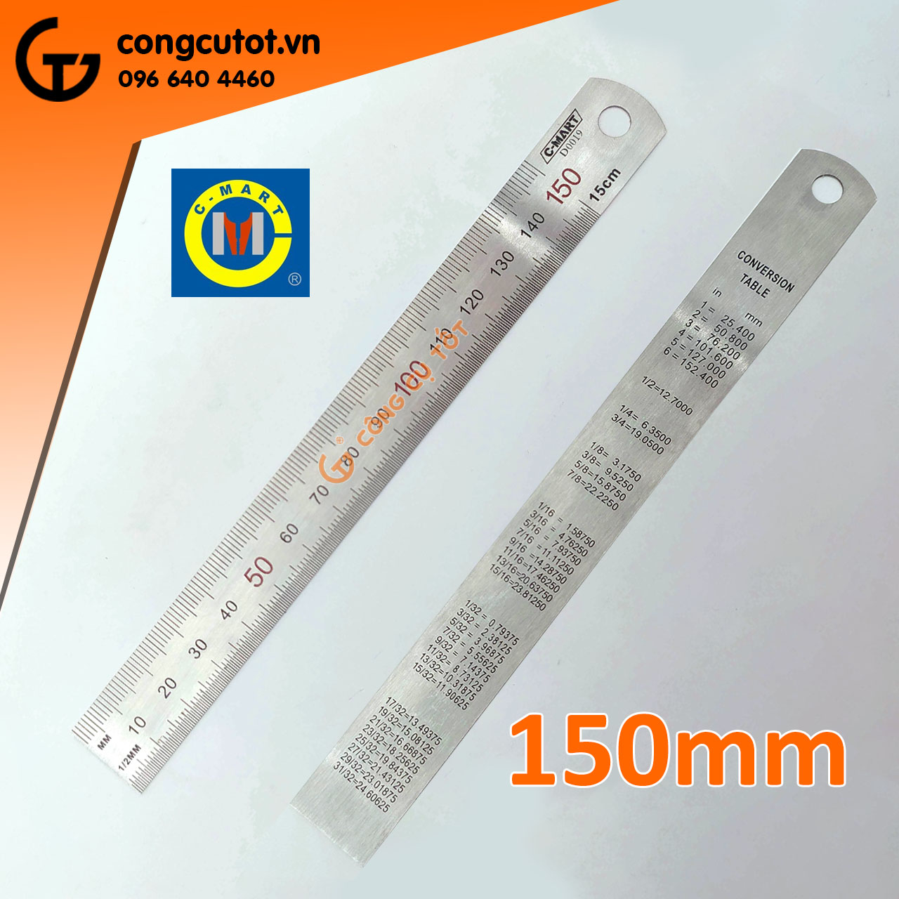 Thước kẻ bằng thép không gỉ size tùy chọn