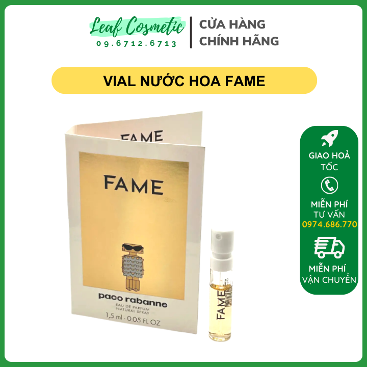 Sample mẫu thử vial nước hoa paco rabanne fame edp
