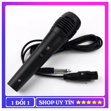 Mic hát karaoke có dây dài 2m jack 6.5 ly chuyên dùng cho loa bluetooth có chức năng hát karaoke, micro tốt giá rẻ