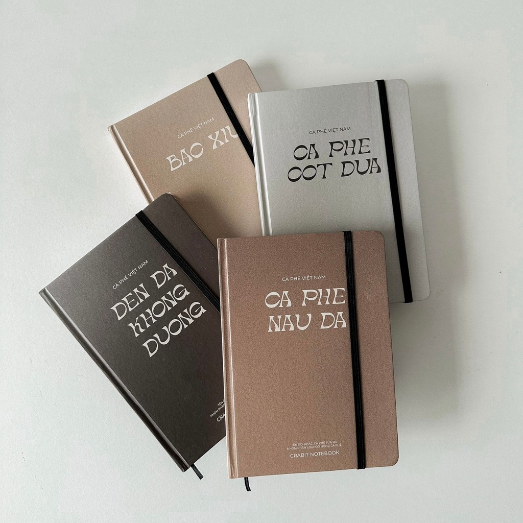 Sổ Tay A5 CRABIT Phê Phin Collection 130gsm - Ruột dot grid ghi chép, làm bullet journal, quà tặng độc đáo