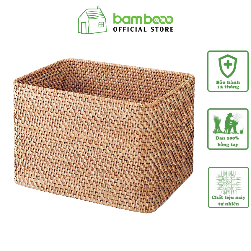 Giỏ đựng đồ đa năng Bambooo Eco sọt đựng mây tre đan Rattan Basket