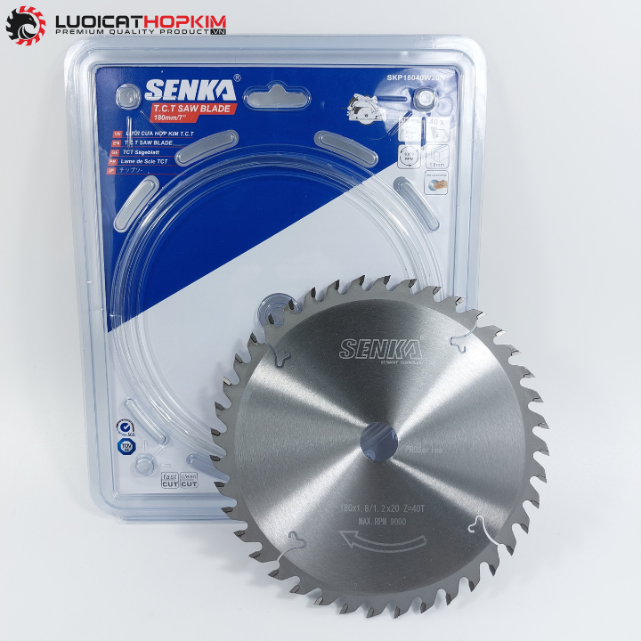 Lưỡi cưa gỗ 180mm 40 răng hợp kim SENKA