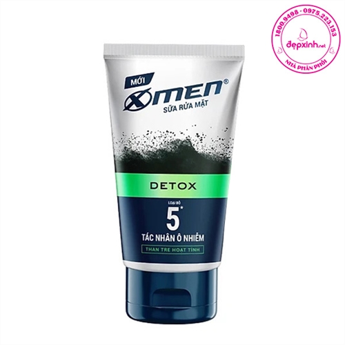Sữa rửa mặt ngừa mụn sáng da Xmen Go Detox than tre hoạt tính 100g