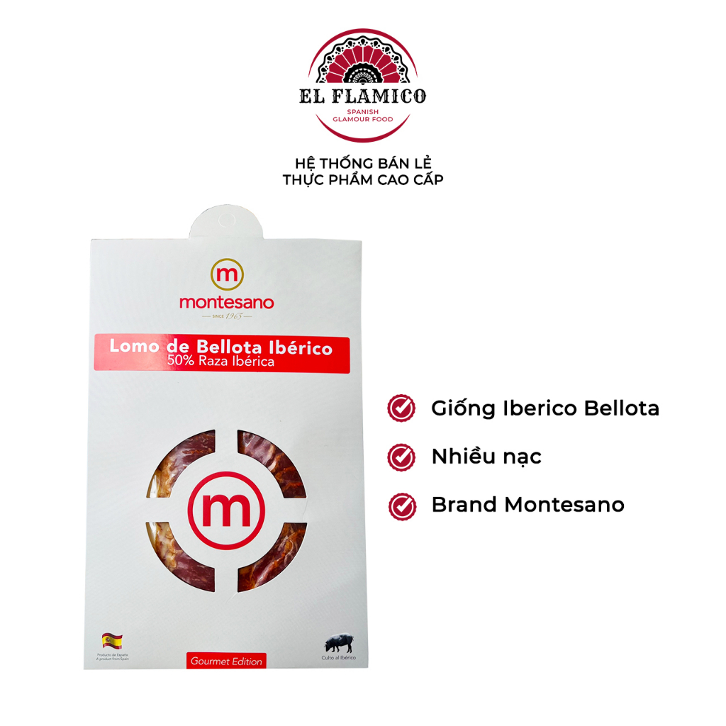 Thịt lưng Iberico Bellota muối cắt lát 100g