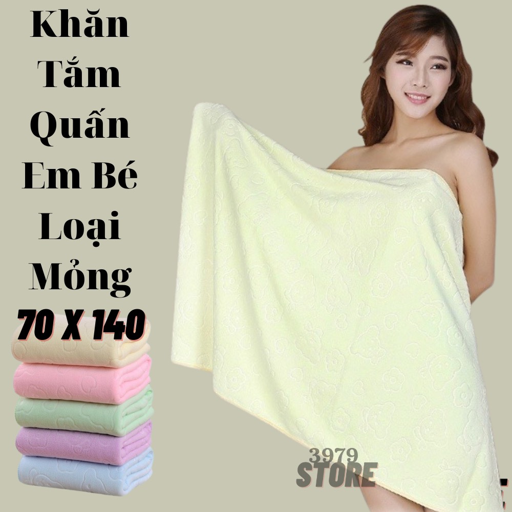 Khăn Tắm - Quấn Em Bé Cotton Mỏng Siêu Co Giãn 70x140cm