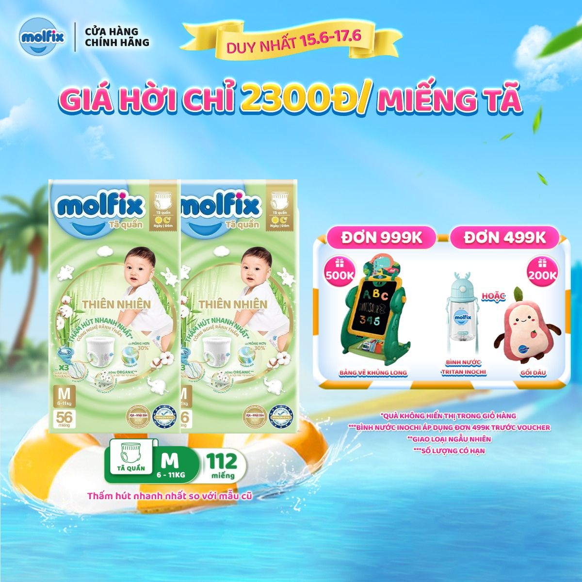 [Mega Jumbo] Combo 2 Tã/bỉm quần MOLFIX Thiên nhiên Super Jumbo M60/L52/XL42/XXL38