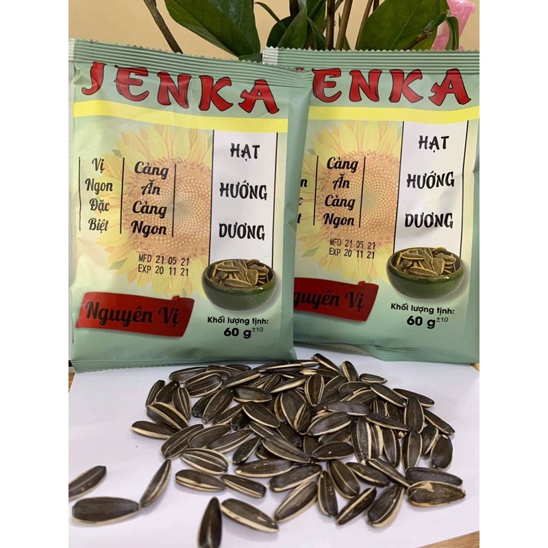  Combo 10 gói Hạt Hướng Dương JENKA Vị Mộc Nguyên bản   Vị Dừa gói 60g THƠM BÙI NGẬY 