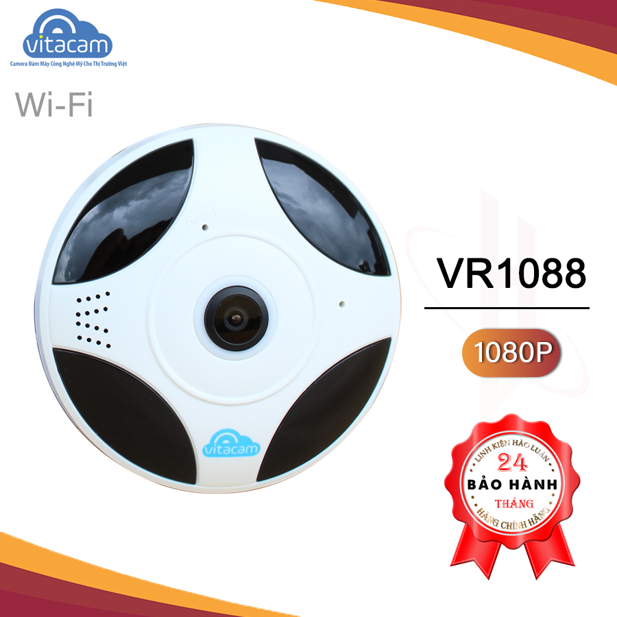 Camera wifi ốp trần vitacam vr1080 chuẩn 2.0mpx nét góc rộng 360 - hàng chính hãng