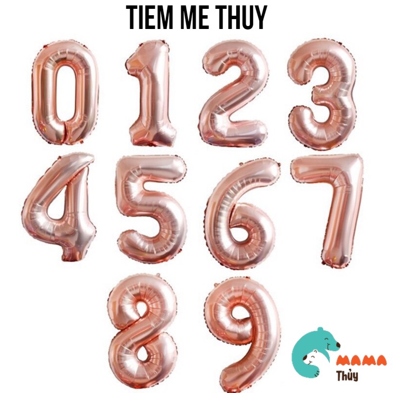 Tiệm mẹ Thủy- Bóng số trang trí sinh nhật Rose Gold 80cm