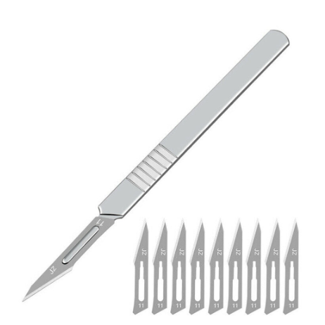 Bộ 10 lưỡi dao và 1 cán dao cắt mạch