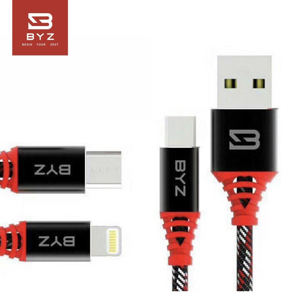 Cáp Sạc BYZ dây dù CAO CẤP dài 3m cho IPHO- Chuẩn 2.1A Sạc Nhanh