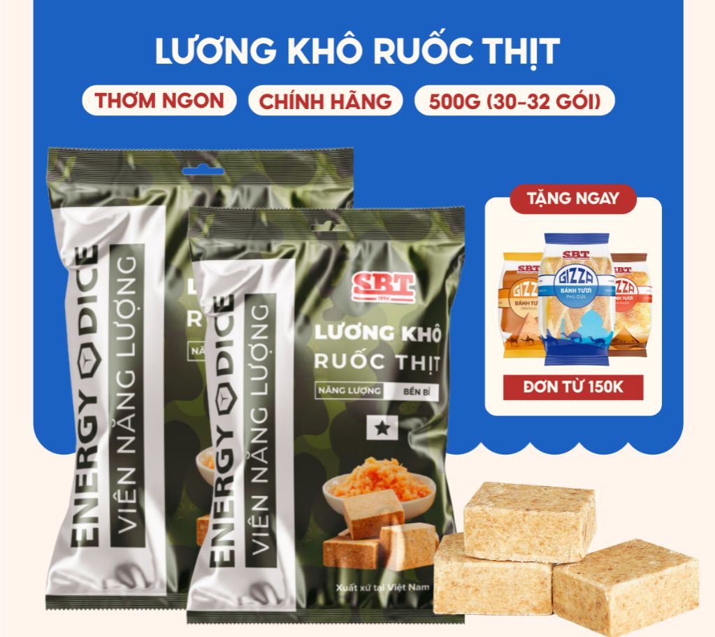 Lương Khô SBT Vị Ruốc Thịt Loại 500g Bổ Sung Năng Lượng Nhanh Chóng - Lương Khô Chính Hãng SBT