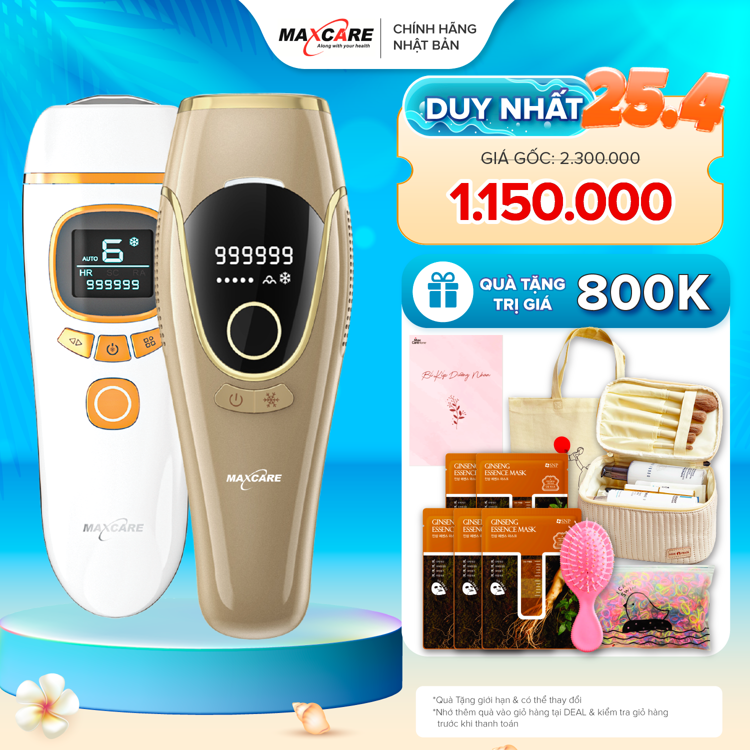 Máy triệt lông và trẻ hóa da cá nhân IPL Maxcare