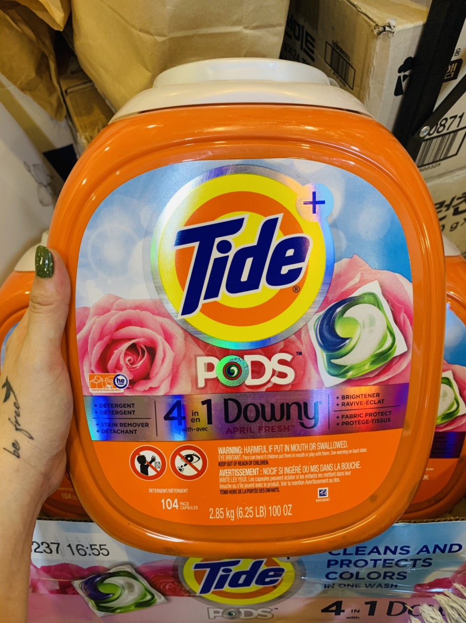 Viên giặt xả 4 trong 1 tide pods 4 in 1 downy - thùng 104 viên - usa