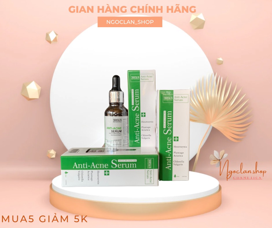 Serum Ngăn Ngừa Mụn vi tảo 300SKIN ANTI-ACNE SERUM 30ML- Hàng chuyên Spa