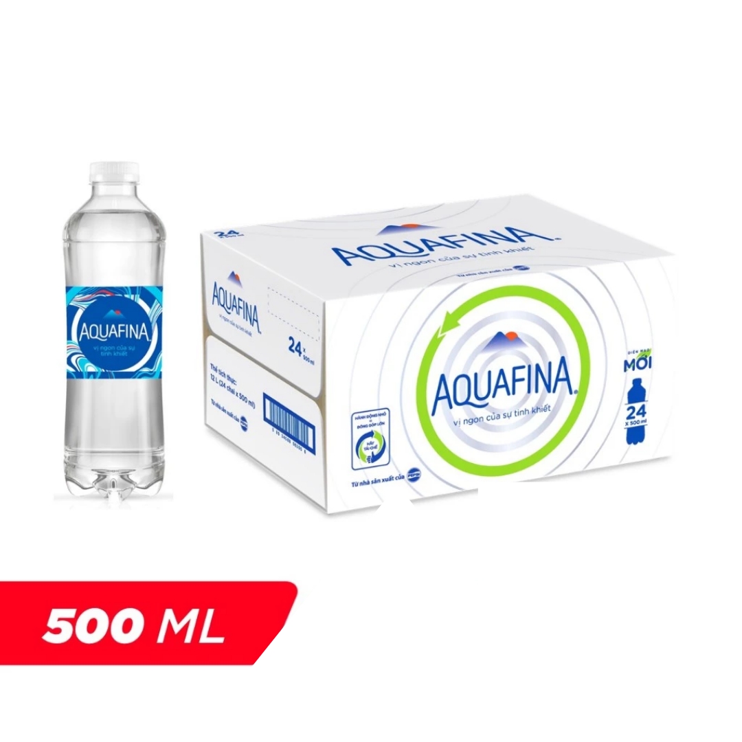 Thùng 24 Chai Nước tinh khiết Aquafina (500ml/chai)