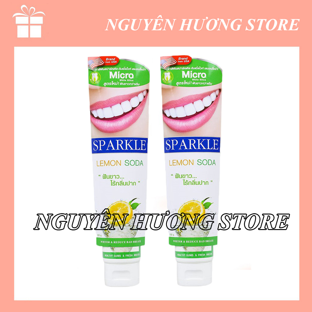 [HCM]Kem tẩy trắng răng Sparkle 100g | Lemon Soda &amp Fresh White | Nguy&ecircn Hương Store