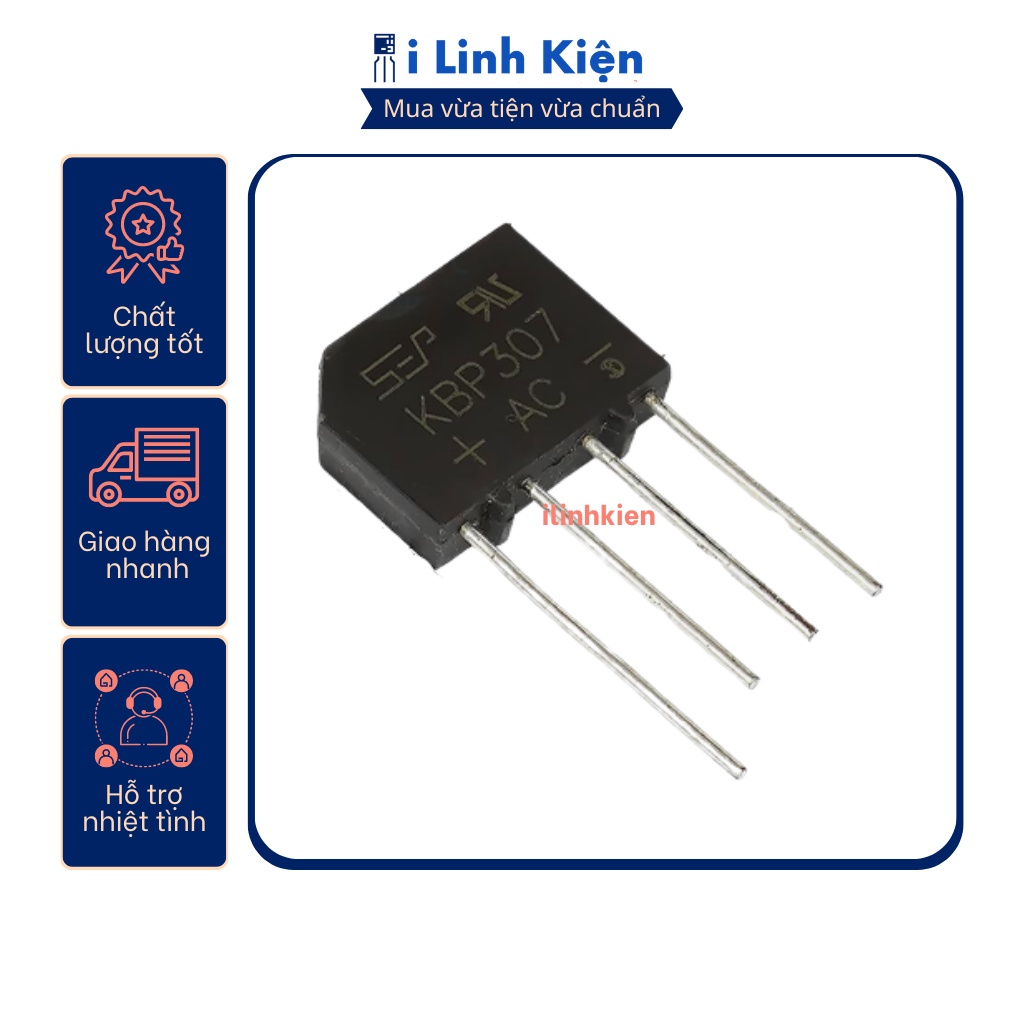 Kbp307 diode cầu 3a 700v dip-4