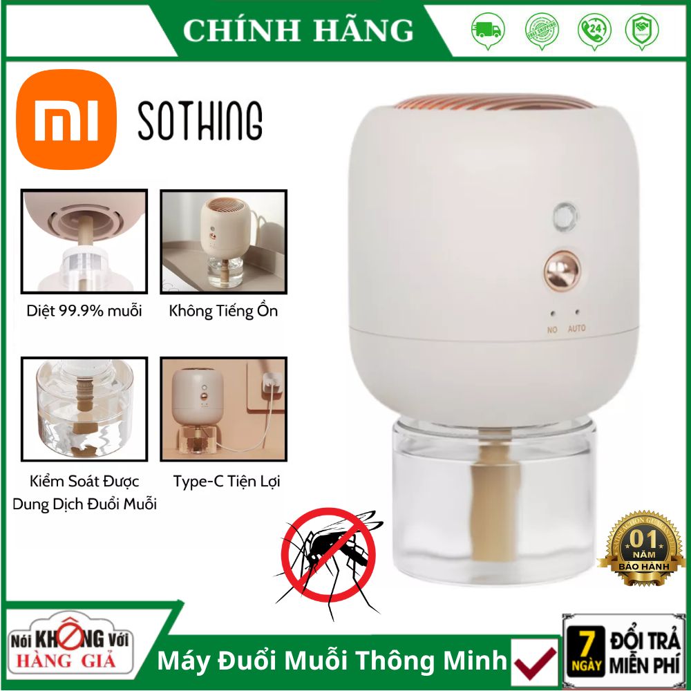 Máy đuổi muỗi xiaomi sothing type-c không khói không mùi không gây ồn đuổi 99.9% ruồi muỗi côn trùng muỗi trong nhà, tiện dụng mang đi - bảo hành 12 tháng