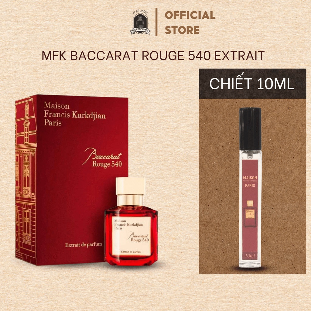Nước hoa chiết m.f.k baccarat rouge edp 10ml, nước hoa unisex đẳng cấp sang trọng Xqstoree