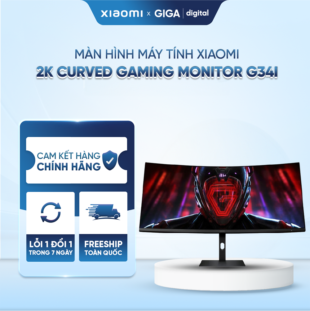 Màn hình máy tính Xiaomi 2K Curved Gaming Monitor G34i ELA5454EU 34 inch, độ phân giải 3440 × 1440px