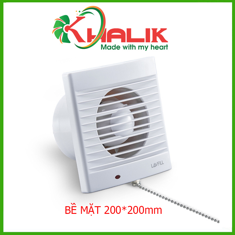 Quạt thông gió hút mùi phòng vệ sinh 1 chiều với lỗ chờ 150*150 và 150*150mm Model LAVFILL LFWW-13EK