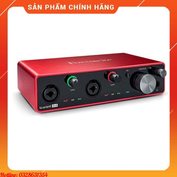 Sound card thu âm chuyên nghiệp 4-in, 4-out, Pro Tools bản quyền Focusrite Scarlett 4i4