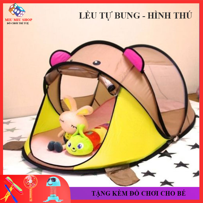 [Tặng Thêm Quà] Lều Cho Bé, lều bóng quây bóng nhà bóng Lều Tự Bung Hình Thú, Lều Công Chúa, Lều Cắm Trại Dành Cho Bé, Dễ Dàng Gấp Gọn, Khung Thép