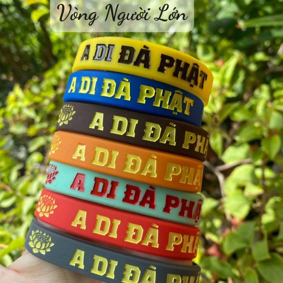 Vòng Tay A Di Đà Phật   - Vòng Tay Cao Su chữ A Di Đà Phật
