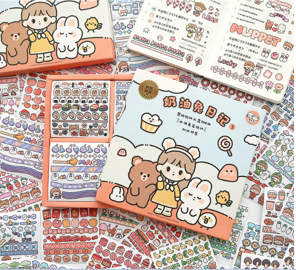 Set 100 sticker Hàn Quốc dễ thương có tách lẻ